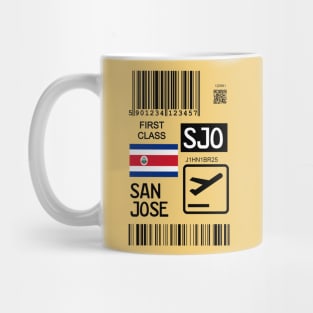 San Jose Costa Rica travel ticket Mug